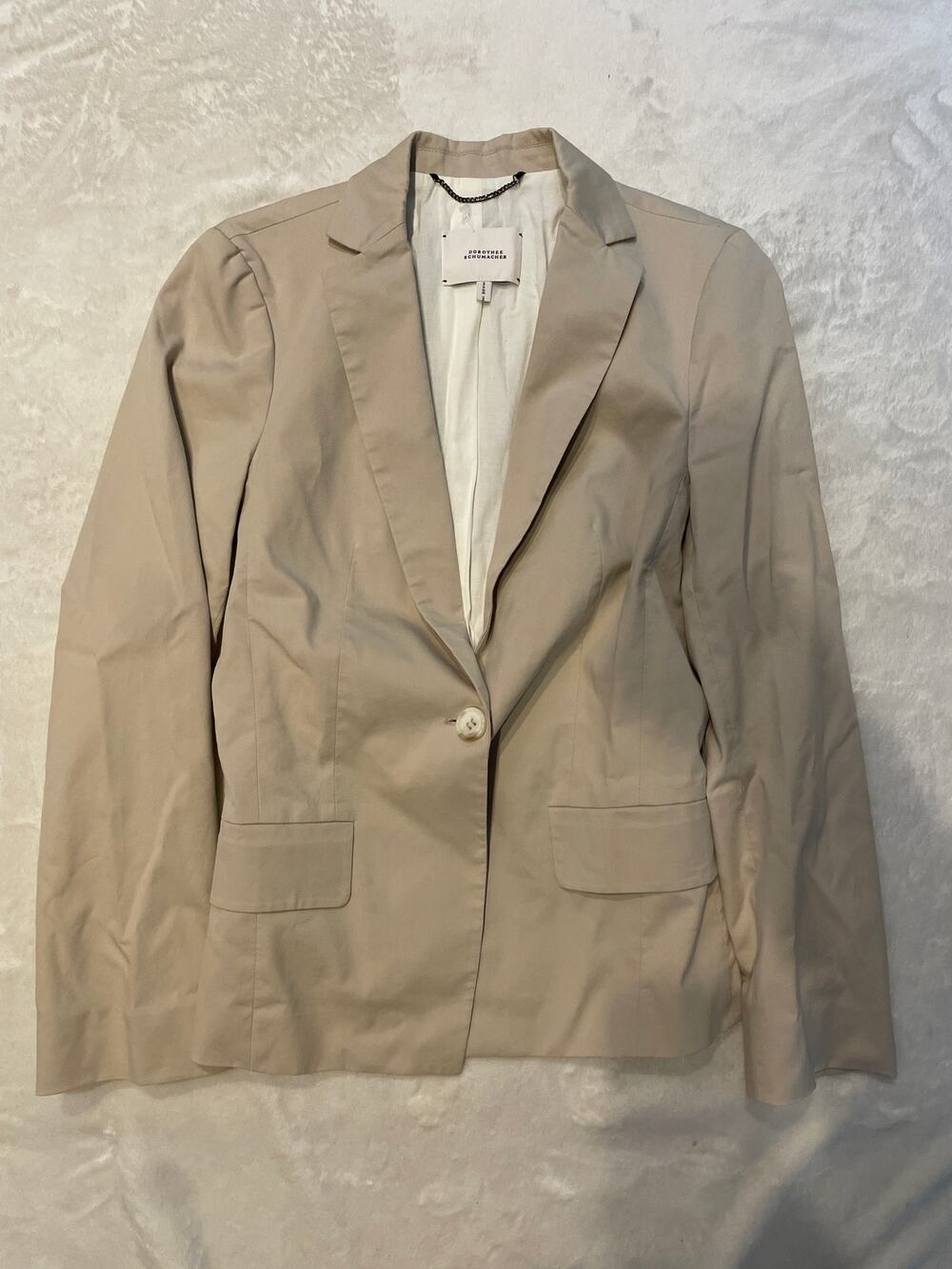 DOROTHEE SCHUMACHER One Button Blazer Jacket Beige 1 XS Single Breasted Suit